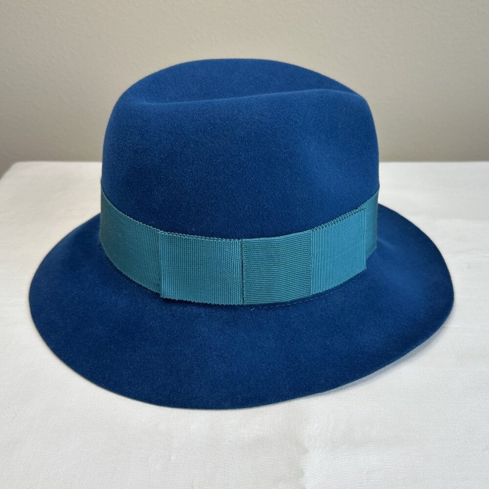 Helen Kaminski Rabbit Felt Fedora Hat Blue O/S - Picture 4 of 10